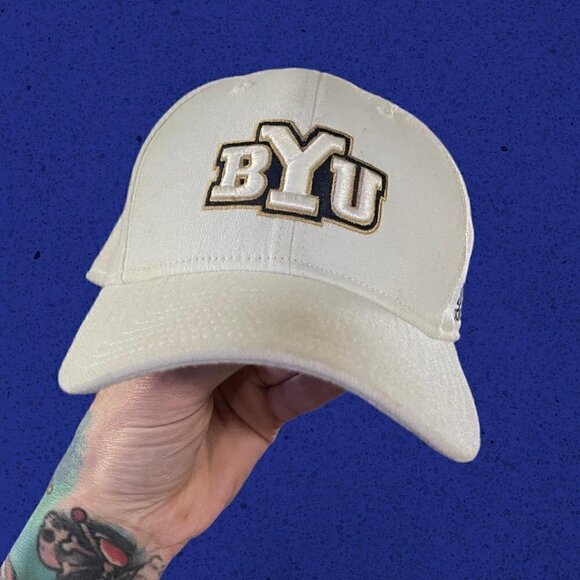Y2k adidas college flex fit hat byu cougars - Picture 1 of 5